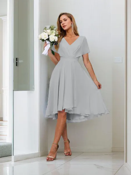 A-line Pretty V-neck Short...