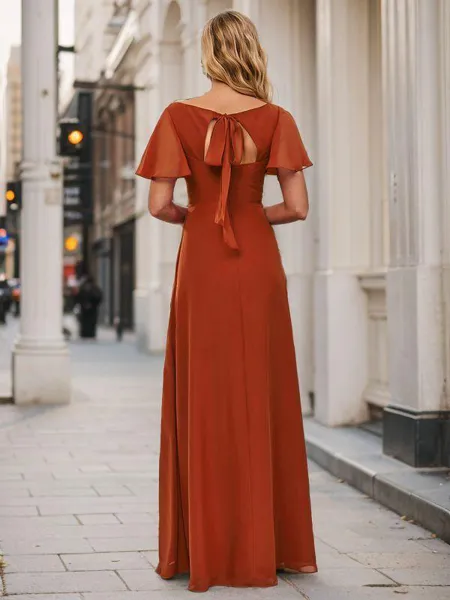 A-line Pretty V-neck Short...