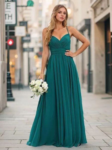 A-line Dazzling V-neck...