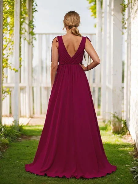 Feminine A-line V-neck...