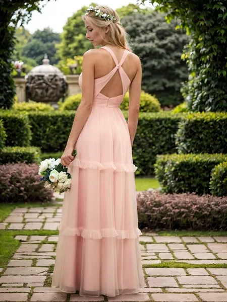 Charming A-line V-neck...