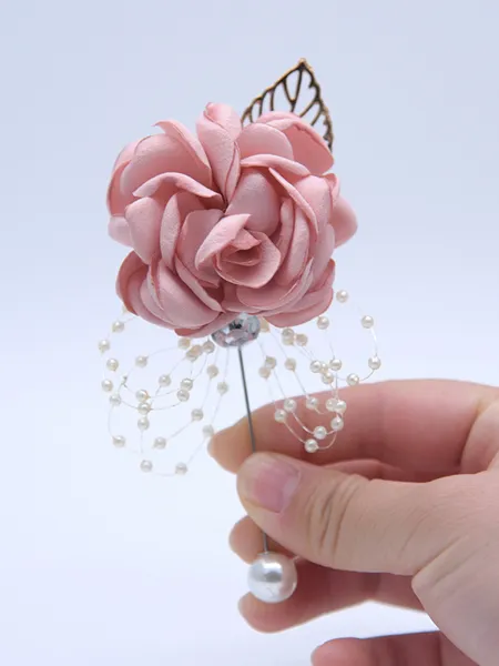 Classic Free-Form Silk Flower Boutonniere(Sold in a single piece)