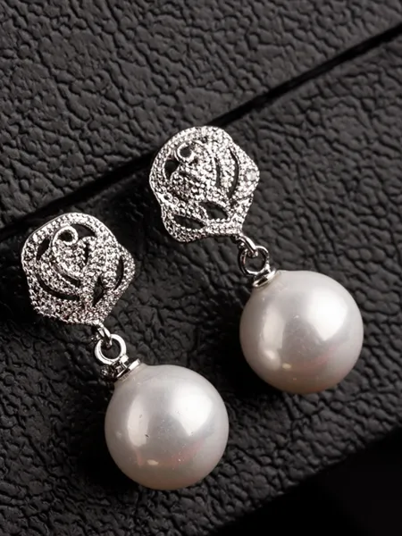 Elegant Copper With Imitation Pearl Hot Sale Earrings