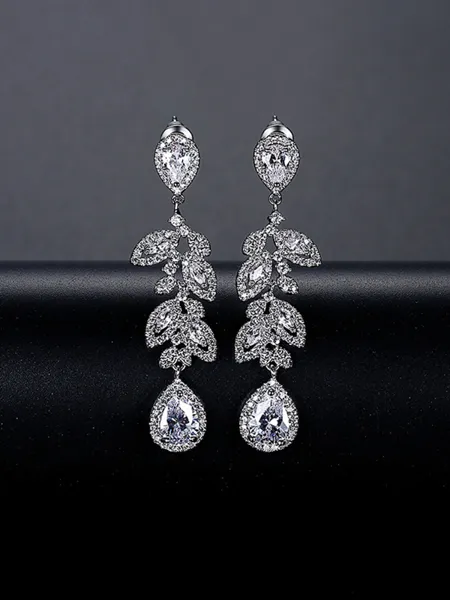 Stunning Copper With Rhinestone Earrings