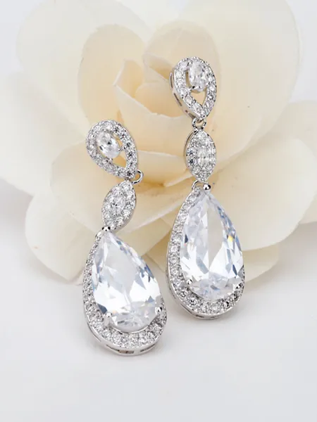 Beautiful Copper With Rhinestone Earrings