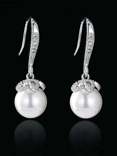 Simple Alloy With Imitation Pearl Earrings