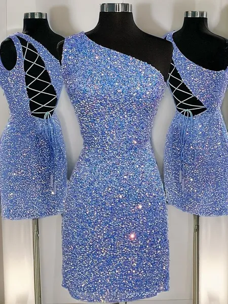 Sheath/Column One-Shoulder...