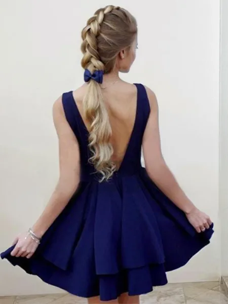 A-line Straps Sleeveless...