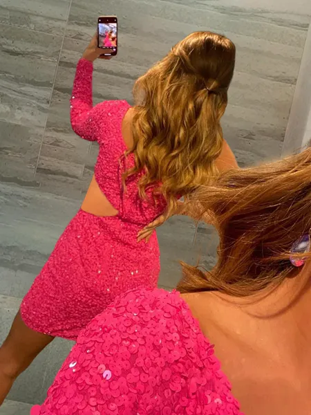 Sheath/Column One-Shoulder...