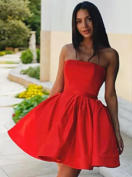 A-line Strapless Modest...