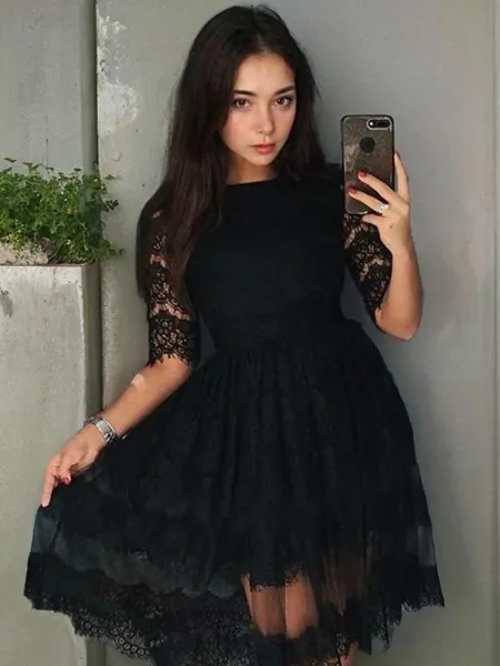 A-line Scoop 1/2 Sleeves...