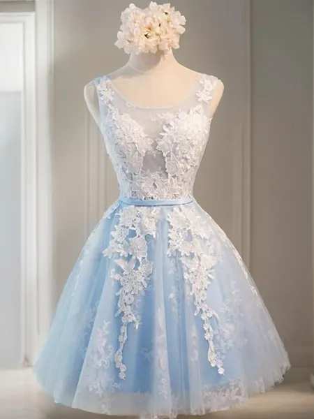 A-line Scoop Sleeveless...