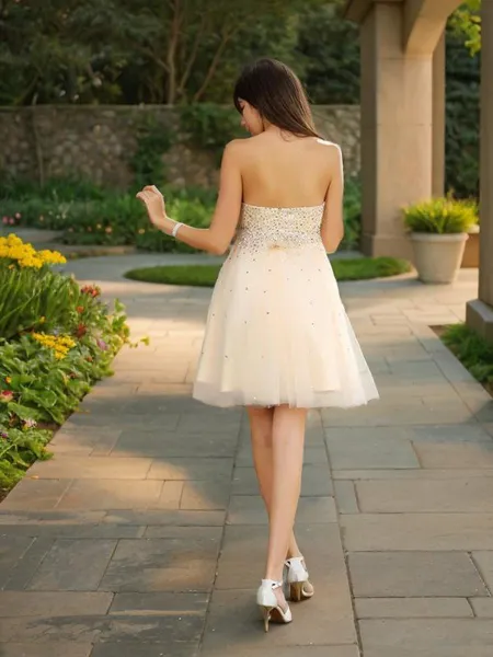 A-line Strapless Sleeveless...