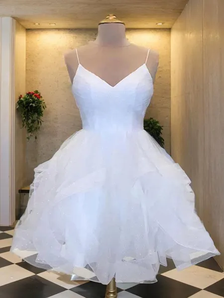 A-line V-Neck Sleeveless...