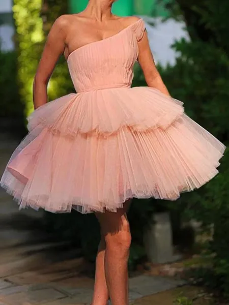 A-line One-Shoulder...