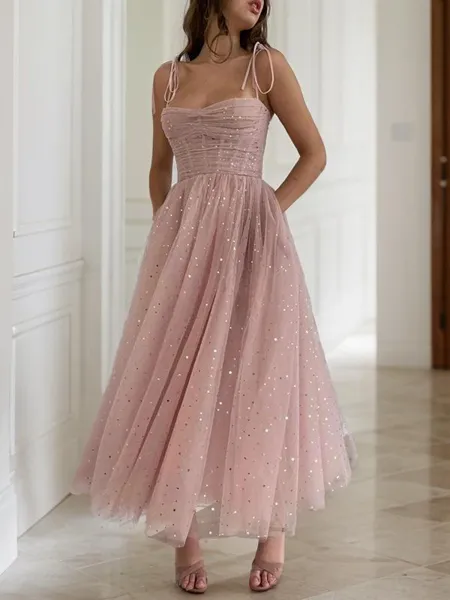 A-line Spaghetti Straps...