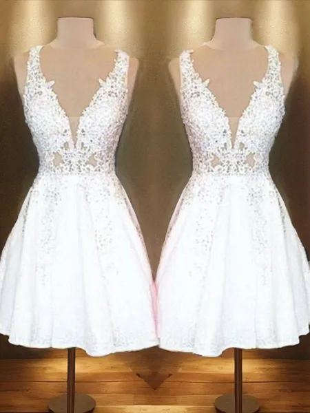 A-line Bateau Sleeveless...