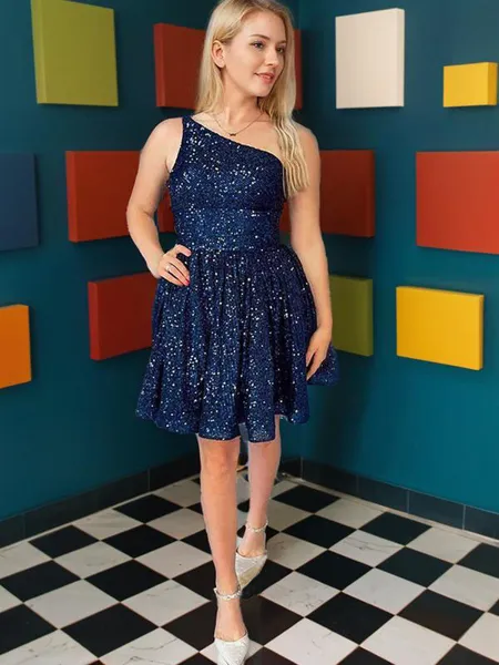 A-line One-Shoulder...