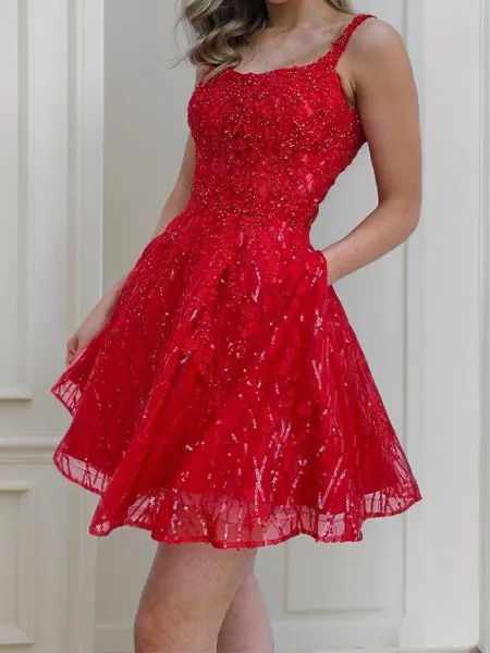 A-line Straps Luxurious...