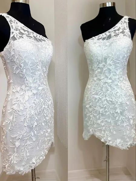 Sheath/Column One-Shoulder...