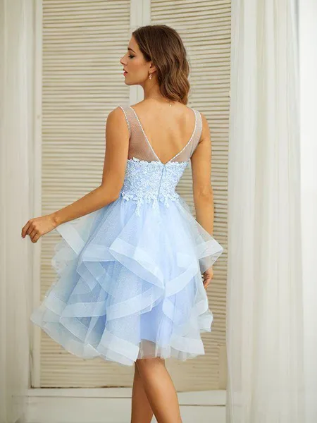 A-line V-Neck Modest...