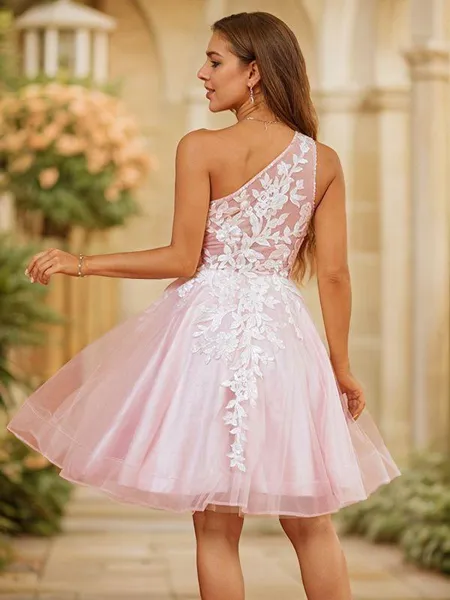 A-line One-Shoulder Elegant...