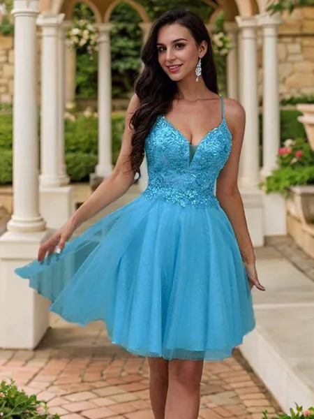 A-line V-Neck Stunning...