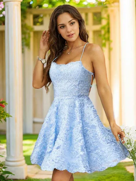 A-line Spaghetti Straps...