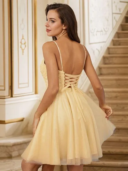 A-line V-Neck Exquisite...