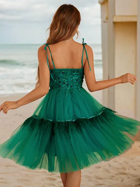 A-line Spaghetti Straps...