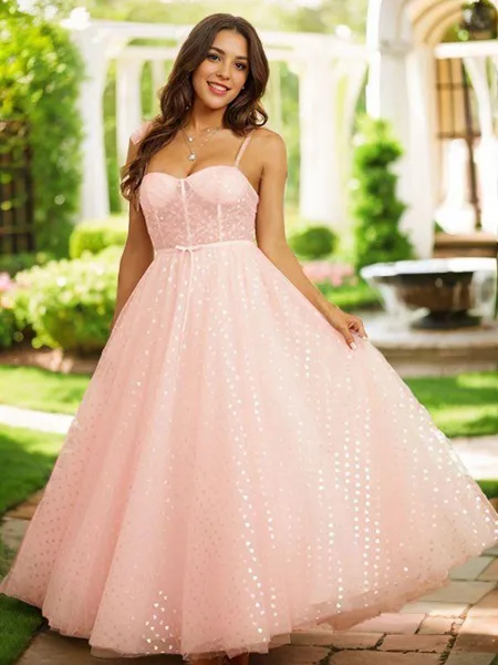 A-line Spaghetti Straps...