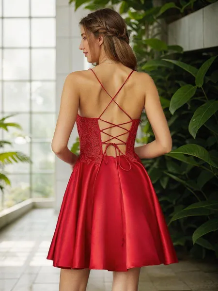 A-line Modest Spaghetti...