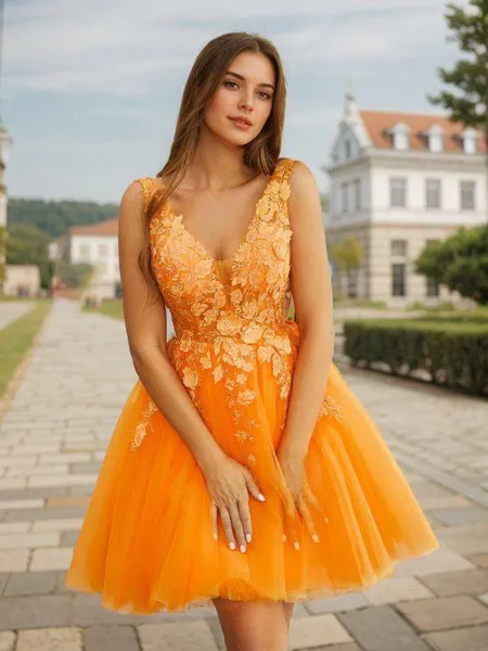 Ball-Gown Grand V-neck...