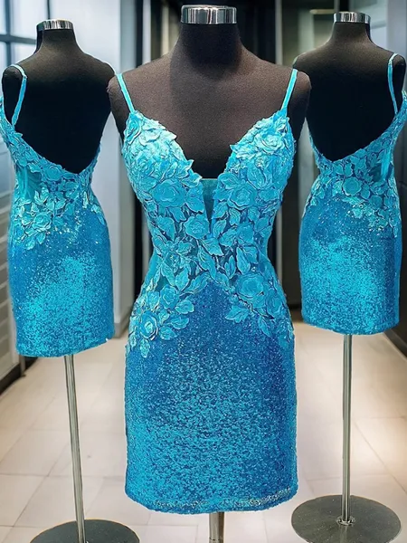 Sheath/Column Slinky V-neck...