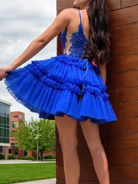 Dazzling A-line V-Neck...