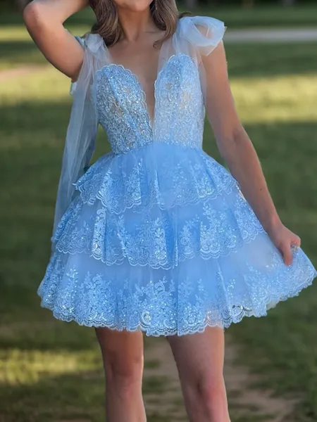 Modest A-line V-Neck...