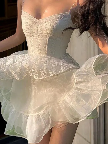 Trendy A-line Spaghetti...