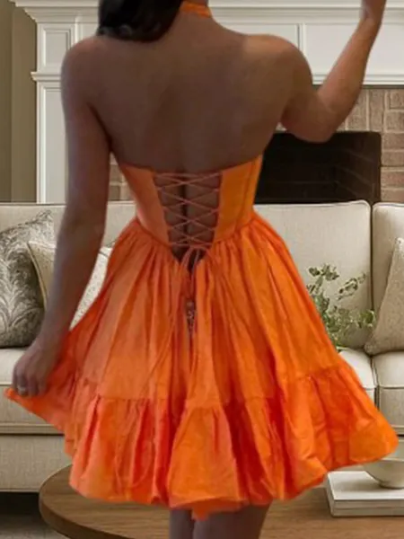 Striking A-line Halter...