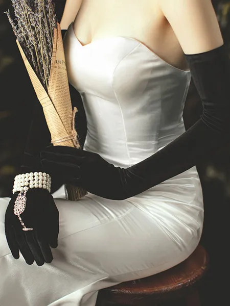 Elegant Velvet Opera Length...