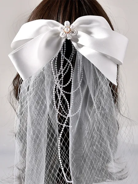 Lovely Tulle With Imitation Pearl Hairpins