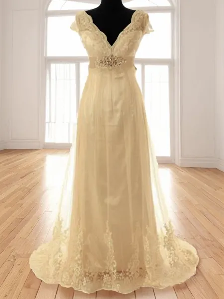 A-line Princess V-Neck...