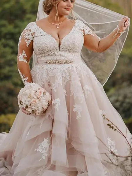 Dreamy Ball-Gown V-Neck...