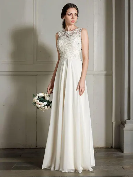 A-line Scoop Sleeveless...