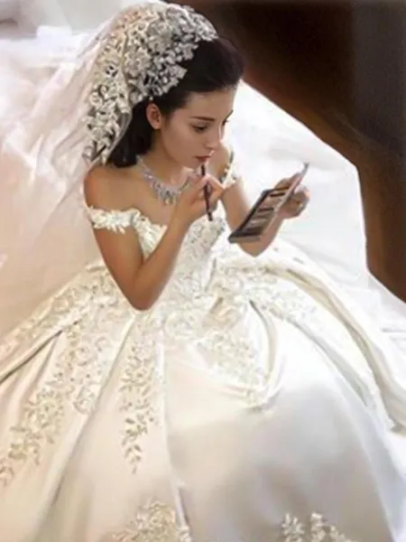 Ball-Gown Off-the-Shoulder...