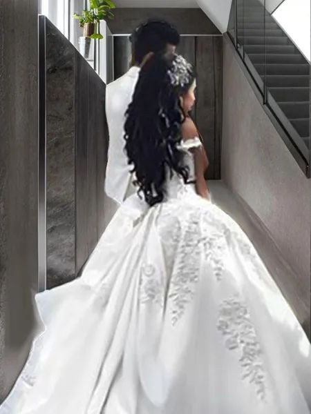 Ball-Gown Off-the-Shoulder...