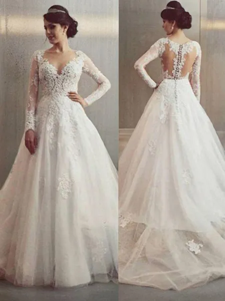 Ball-Gown Princess V-Neck...