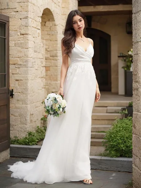 A-line Princess V-Neck...