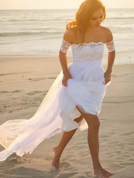 A-line Off-the-Shoulder...