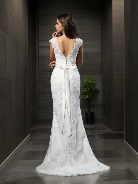 A-line Bateau Sleeveless...