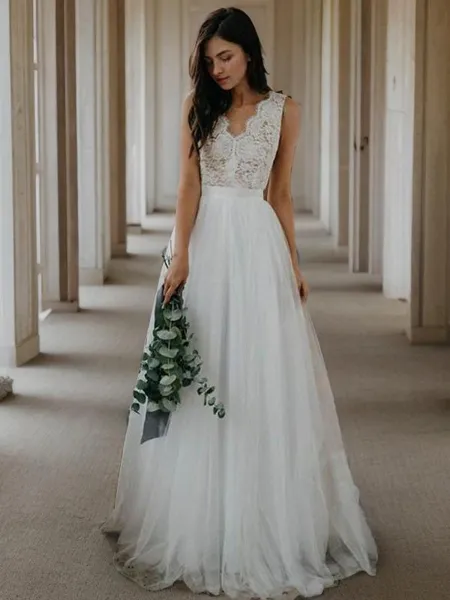 A-line Princess V-Neck...